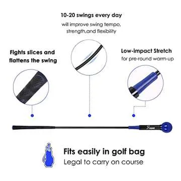 Greatlizard Golf Swing Training Aid Golf Swing Trainer Aid Golf Practice Warm-Up Stick for Strength Flexibility and Tempo Training Golf Golf Swing Aid for Men and Women
