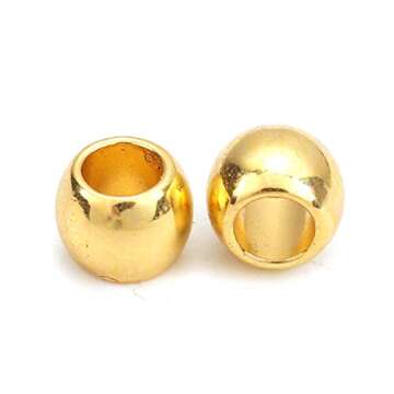 200 Gold Metal Spacer Beads for Jewelry Making - 7mm Diameter