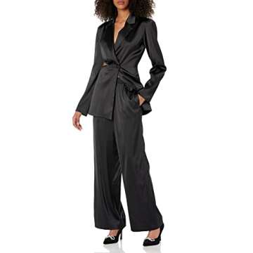 The Drop Porsha Williams x Women's Black Drawstring Waist Pants, XS