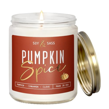 Eco-Friendly Pumpkin Spice Soy Candle - Hand-Poured Fall Home Décor