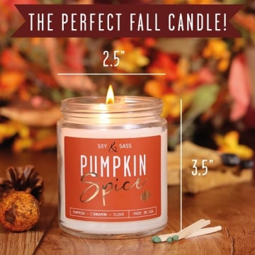 Pumpkin Spice Soy Candle Eco-Friendly Fall Home Décor