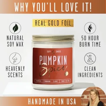 Pumpkin Spice Soy Candle Eco-Friendly Fall Home Décor