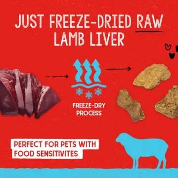 Stella & Chewy's Freeze-Dried Raw Single Ingredient Lamb Liver Treats, 3 oz. Bag
