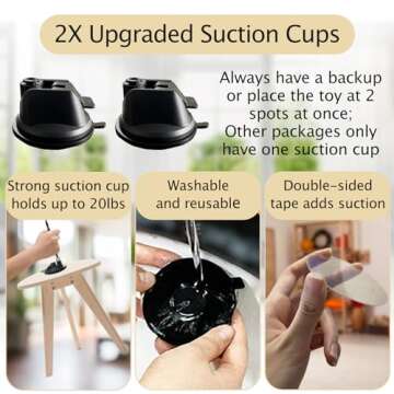 Felicity Suction Cup Cat Toy, 2 in 1 Interactive Bird Toy for Cats - 2 Strong Suction Cups, 9 Cat Feather Toys, 2 Durable Cat Wands, 1 Hanging Cat Toy - Interactive Cats Toys for Indoor Cats