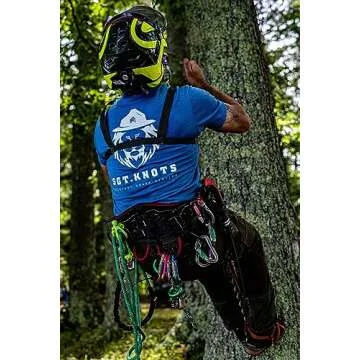 Teufelberger treeMOTION Harness for Arborists – Belt-and-Sit Saddle with Rear Tie-In Attachment (One-Size, Black w/Red)