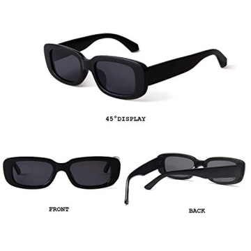 BUTABY Rectangle Retro Sunglasses with UV400 Protection
