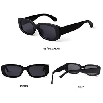 BUTABY Rectangle Retro Sunglasses with UV400 Protection