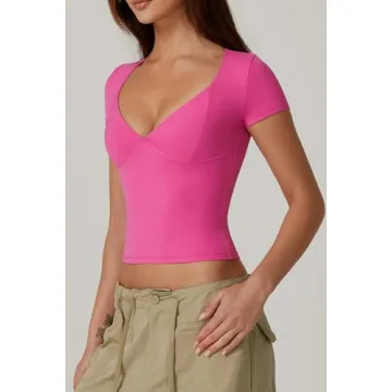Stylish QINSEN V Neck Tops for Women - Summer Essentials