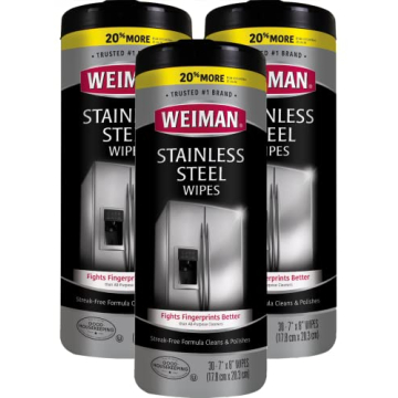 Weiman Stainless Steel Cleaner Wipes - Easy to Use and Streak-Free