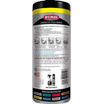 Weiman Stainless Steel Cleaning Wipes for Easy Appliance Care