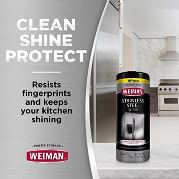 Weiman Stainless Steel Cleaning Wipes for Easy Appliance Care