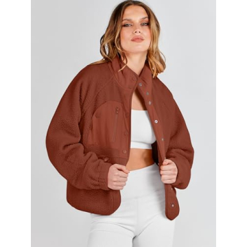 Stylish ANRABESS Fleece Jacket for Women with Pockets