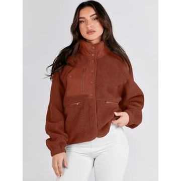 Stylish ANRABESS Fleece Jacket for Women with Pockets