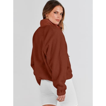 Stylish ANRABESS Fleece Jacket for Women with Pockets