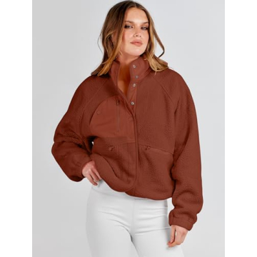 Stylish ANRABESS Fleece Jacket for Women with Pockets