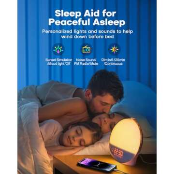 Dekala Sunrise Alarm Clock, Smart Wake Up Light, APP Control, Sunrise Sunset Simulation, Sleep Sound Machine, Dual Alarms, FM Radio, Natural Sounds, for Heavy Sleepers Adults, Ideal Gift