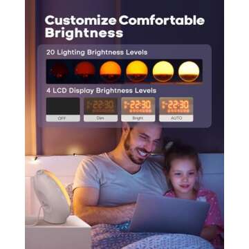 Dekala Sunrise Alarm Clock, Smart Wake Up Light, APP Control, Sunrise Sunset Simulation, Sleep Sound Machine, Dual Alarms, FM Radio, Natural Sounds, for Heavy Sleepers Adults, Ideal Gift