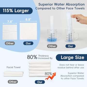 SOOWASH Microfiber Silver Ion Face Towel - Extra Soft Reusable Makeup Remover Towels (20 Count) - Ec...