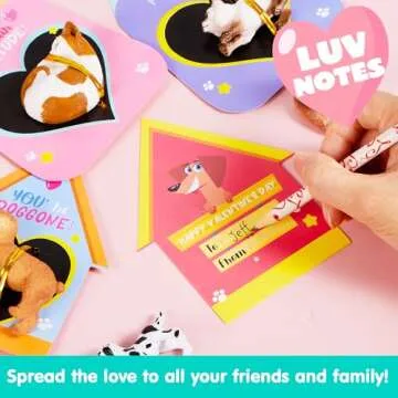 JOYIN 16 Pack Valentines Day Greeting Card with Dog and Cat Figure Toys for Valentine Kids Party Favor, School Classroom Gift Exchange Prizes for Boys Girls