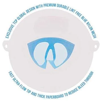 TCP Global Premium 50 Pack Paint Strainers - Ultra-Flow Mesh