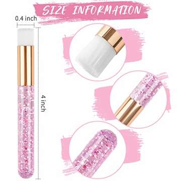 TUZAZO 20 Pieces Pink Lash Shampoo Brushes - Glitter Crystal Eyelash Extension Cleanser Brushes - No...