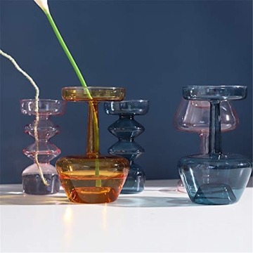 JSPYFITS Hydroponic Three-Ball Glass Vase for Plants