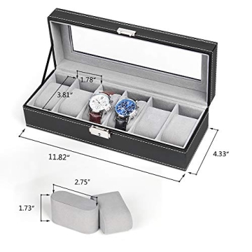 NEX 6 Slot Men's Watch Organizer - Stylish Display Case