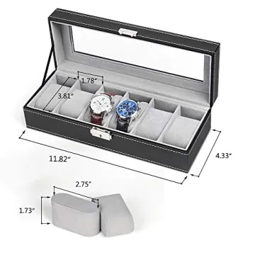 NEX 6 Slot Men's Watch Organizer - Stylish Display Case