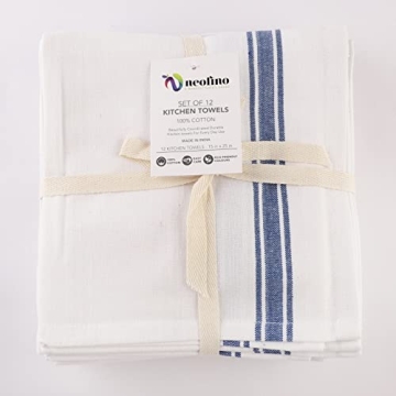 Neolino Kitchen Dish Towels, 100% Cotton, Set of 12