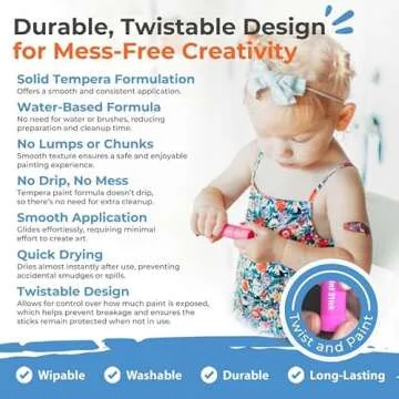Modsticks Washable Paint Sticks for Kids - Non-Toxic, Quick Drying