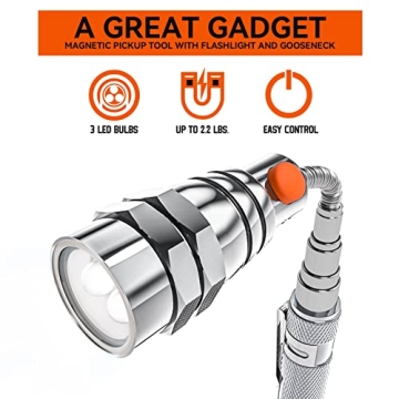 Extendable Magnetic Flashlight & Pickup Tool for Men