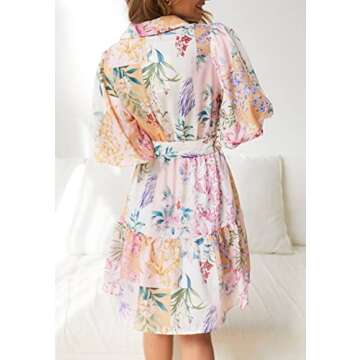 Futurino Women Boho A-line Dress - Floral Printed Summer Style