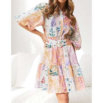 Futurino Women Boho A-line Dress - Floral Printed Summer Style