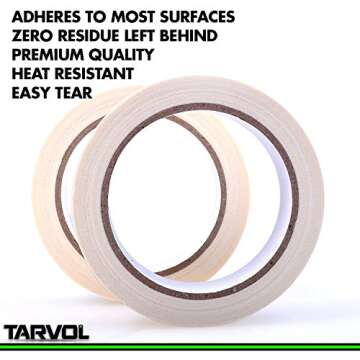 Masking Tape (Huge Pack of 6) Each Roll is ¾ x 33 Yards - Approved for Interior or Exterior Use - E...