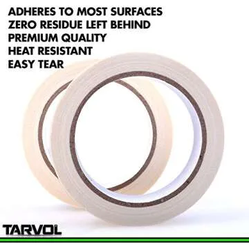 Masking Tape (Huge Pack of 6) Each Roll is ¾ x 33 Yards - Approved for Interior or Exterior Use - E...