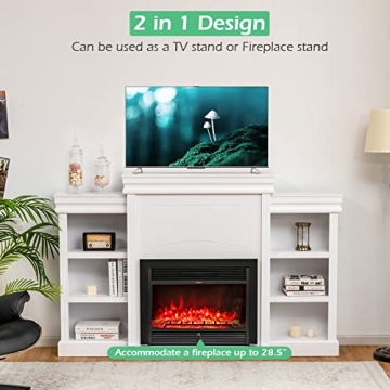 Elegant Tangkula 70 Inch Freestanding Mantel Stand
