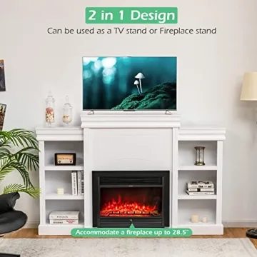 Elegant Tangkula 70 Inch Freestanding Mantel Stand