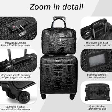 VH&GRED Lightweight Luggage Sets for Business and Weekend Getaways Carry On Luggage with Spacious Design Sleek Suitcases with Wheels and Carry On Suitcase Option