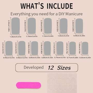 Green Press on Nails Long Square RIICFDD French Tip Fake Nails Heart Charms Full Cover Stick on Nails with Cute Frog ＆ Big Strawberry Designs Acrylic Cute False Nails for Women Girls 24Pcs