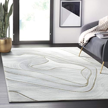 Stylish Abani 4' x 6' Metallic Grey & Gold Area Rug