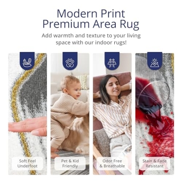 Stylish Abani 4' x 6' Metallic Grey & Gold Area Rug