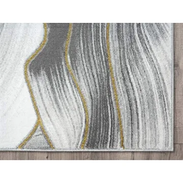 Stylish Abani 4' x 6' Metallic Grey & Gold Area Rug