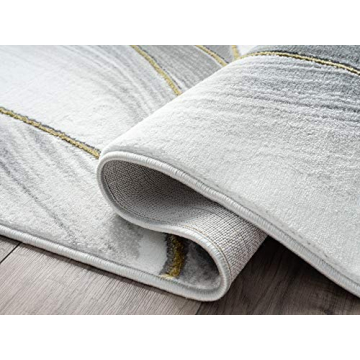 Stylish Abani 4' x 6' Metallic Grey & Gold Area Rug