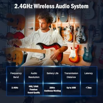 Wireless Guitar Transmitter Receiver for Instruments