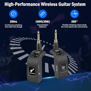 Wireless Guitar Transmitter Receiver for Instruments