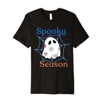 Halloween Costume Retro Vintage Hippie Flower Cute Fun Ghost Premium T-Shirt