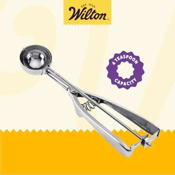Wilton Stainless Steel Cookie Scoop, 1 Count (Pack of 1), Silver