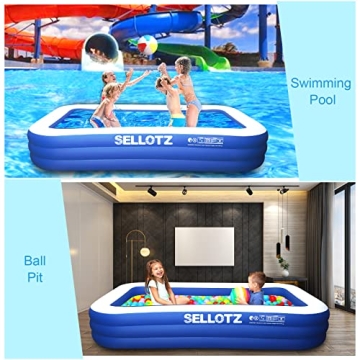 SELLOTZ Family Inflatable Pool for Backyard Summer Fun