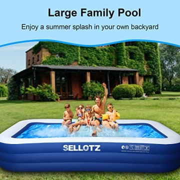 SELLOTZ Family Inflatable Pool for Backyard Summer Fun
