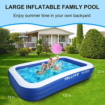 SELLOTZ Family Inflatable Pool for Backyard Summer Fun